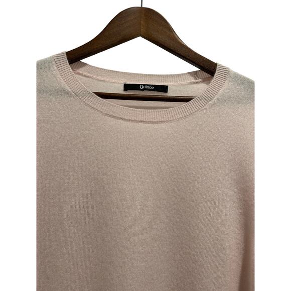 Quince Women’s 100% Cashmere Pullover Sweater Light Pink Size L Preppy - Picture 5 of 11